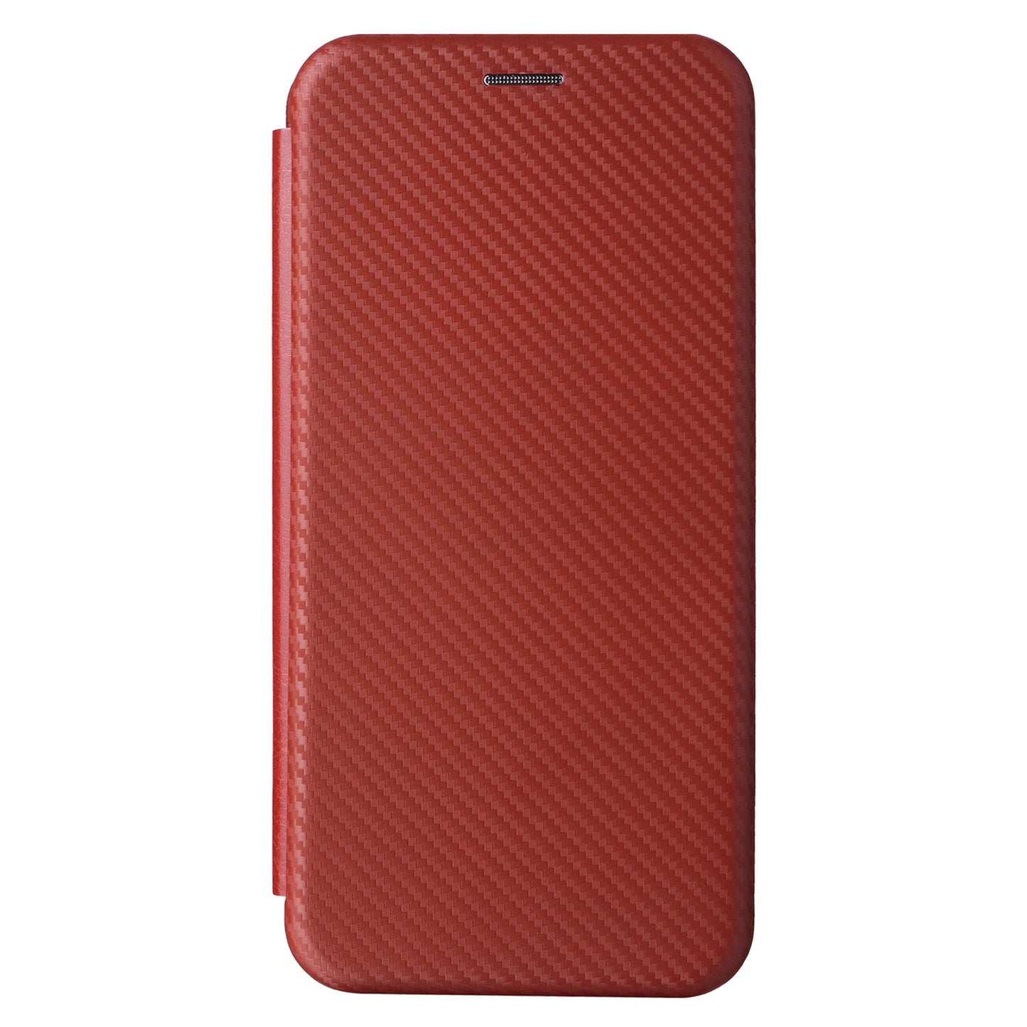 For Oppo A3 Pro 5G Case with Card Holder Carbon Fiber Texture Leather Magnetic Closure Phone Cover - Brown