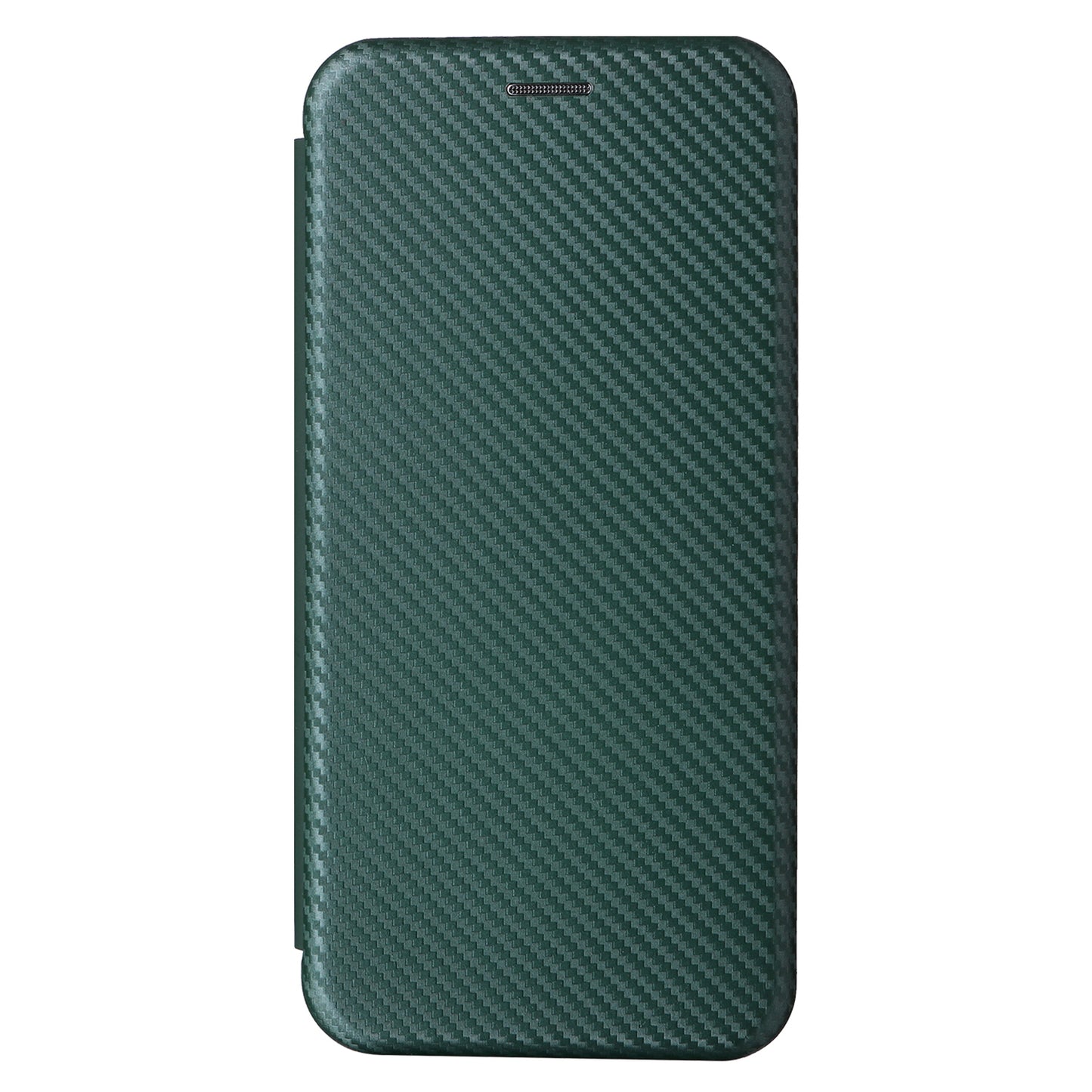 For Oppo A3 Pro 5G Case with Card Holder Carbon Fiber Texture Leather Magnetic Closure Phone Cover - Green