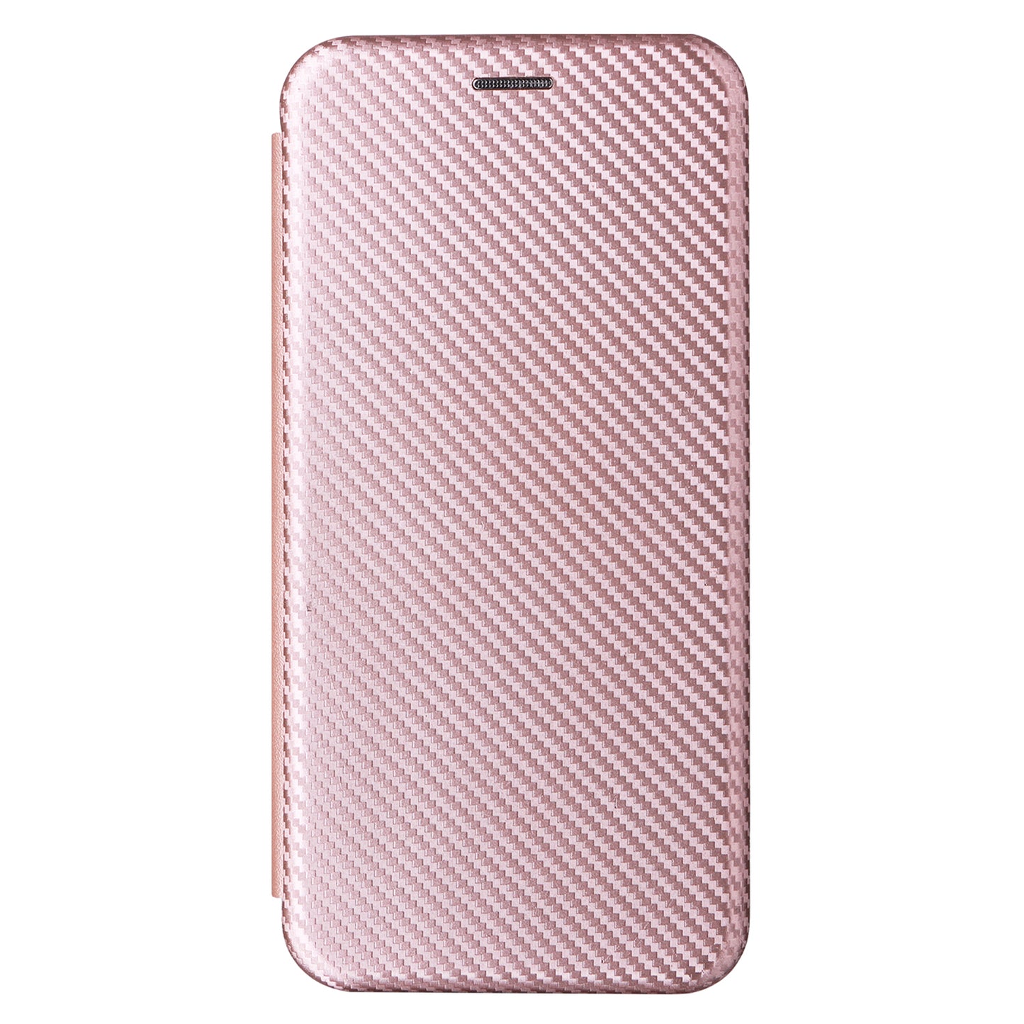 For Oppo A3 Pro 5G Case with Card Holder Carbon Fiber Texture Leather Magnetic Closure Phone Cover - Rose Gold