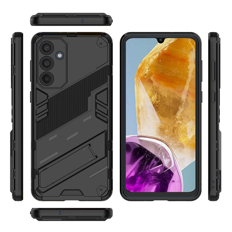 For Samsung Galaxy M55 5G / C55 5G / F55 5G Case Kickstand Protective PC+TPU Phone Cover - Black