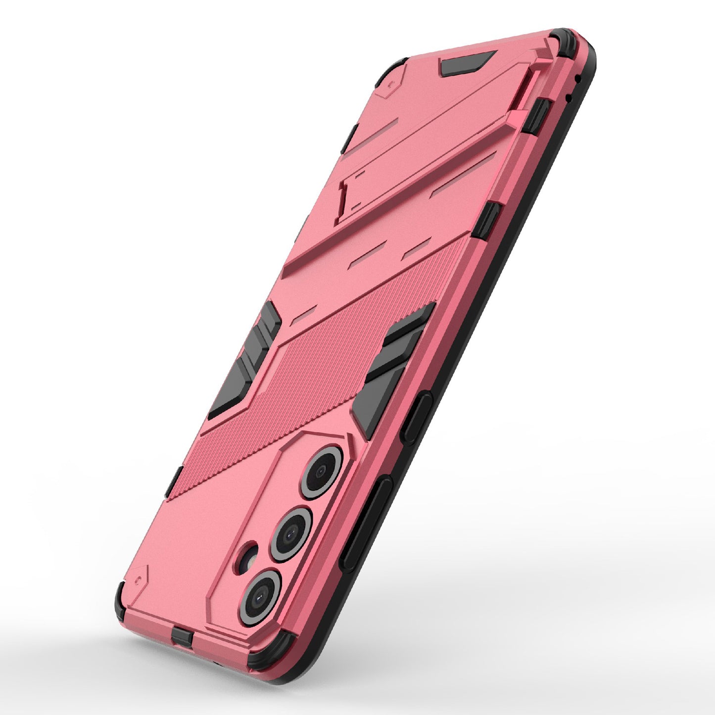 For Samsung Galaxy M55 5G Case Kickstand Protective PC+TPU Phone Cover - Rose