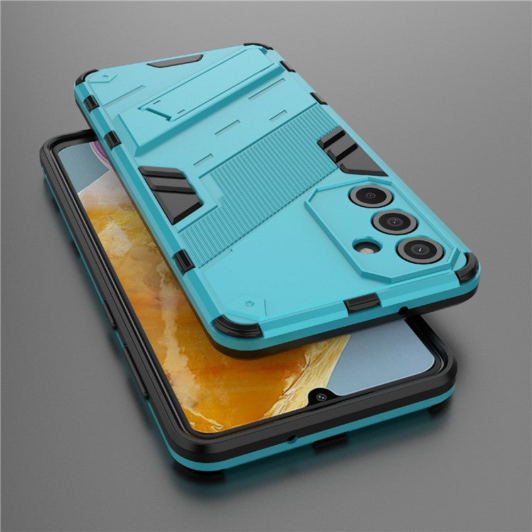 For Samsung Galaxy M55 5G / C55 5G / F55 5G Case Kickstand Protective PC+TPU Phone Cover - Baby Blue