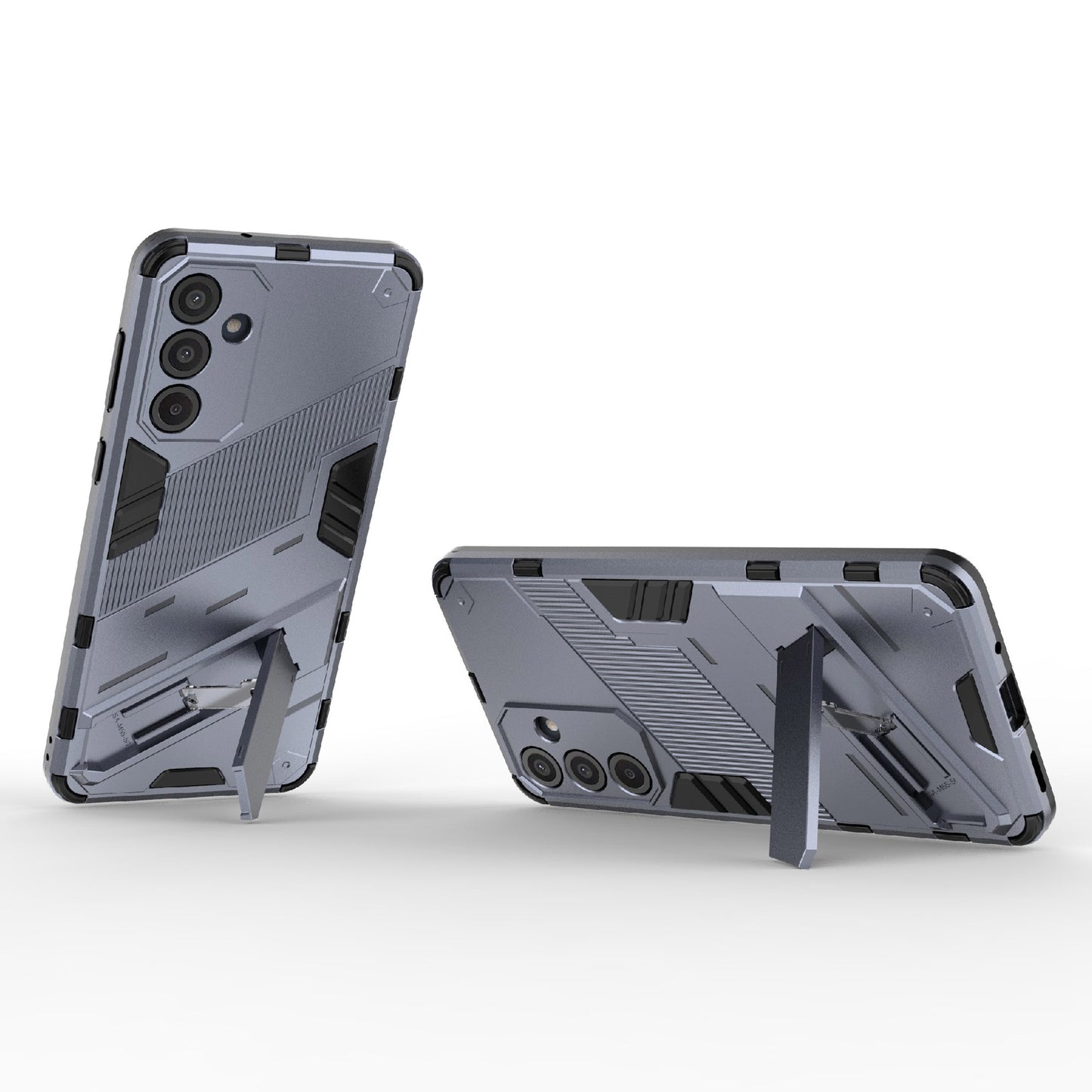 For Samsung Galaxy M55 5G Case Kickstand Protective PC+TPU Phone Cover - Dark Blue