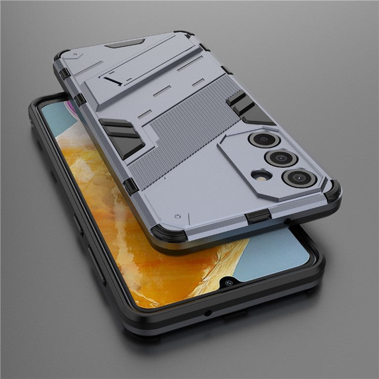 For Samsung Galaxy M55 5G / C55 5G / F55 5G Case Kickstand Protective PC+TPU Phone Cover - Grey