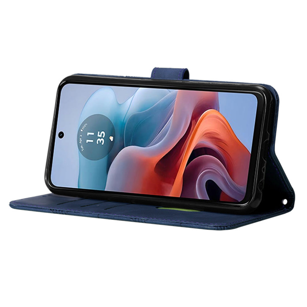 YB Imprinting Series-2 for OnePlus Nord CE4 5G Leather Wallet Case Crossbody Phone Cover - Sapphire