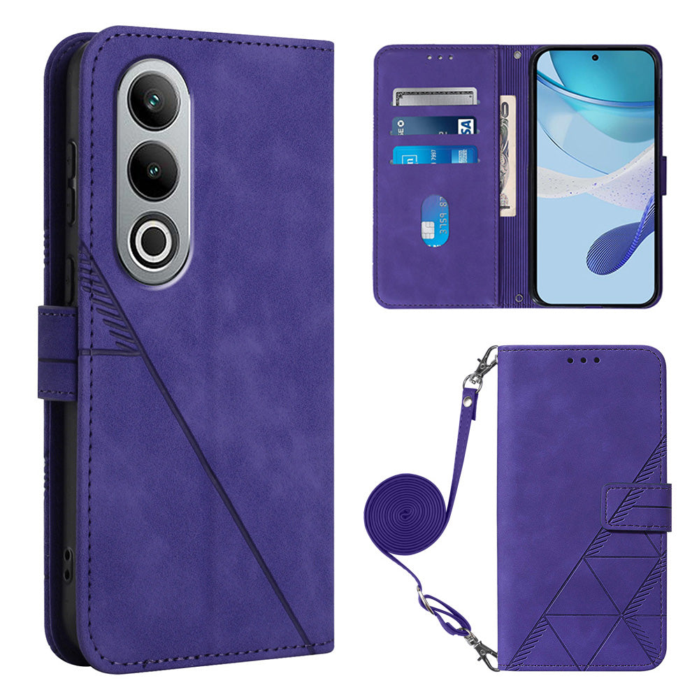 YB Imprinting Series-2 for OnePlus Nord CE4 5G Leather Wallet Case Crossbody Phone Cover - Purple