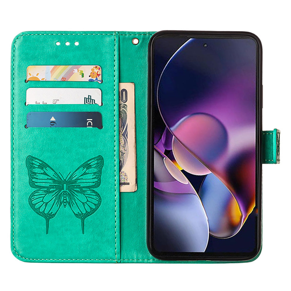 YB Imprinting Series-4 For OnePlus Nord CE4 5G Leather Case Stand Wallet Butterfly Phone Cover - Green