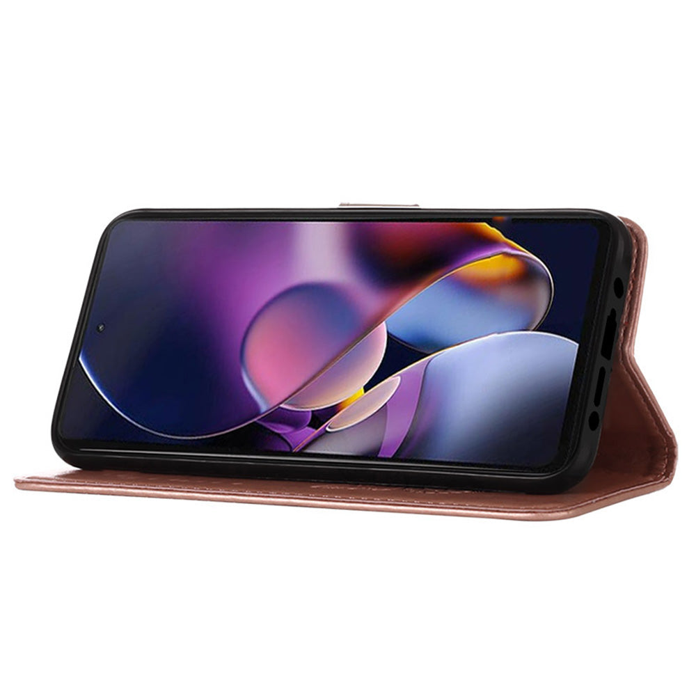 YB Imprinting Series-4 For OnePlus Nord CE4 5G Leather Case Stand Wallet Butterfly Phone Cover - Rose Gold