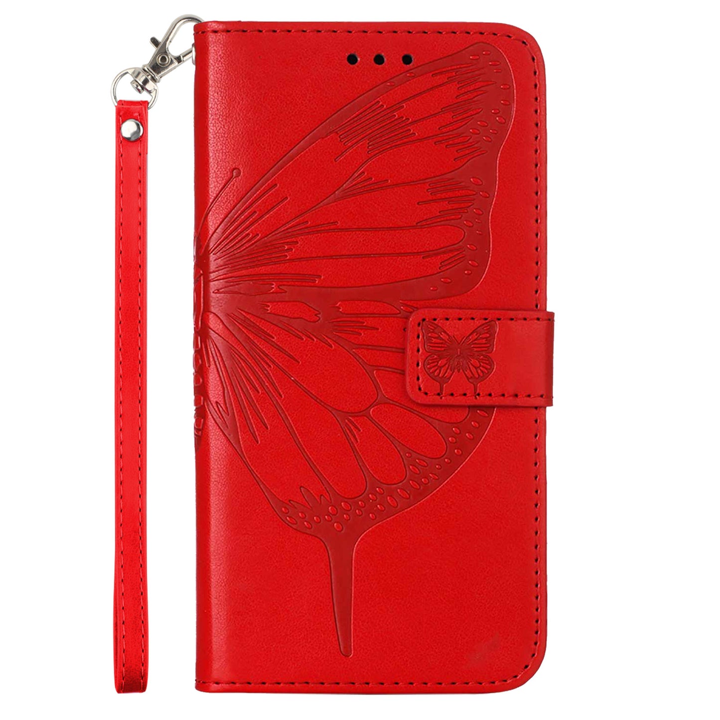 YB Imprinting Series-4 For OnePlus Nord CE4 5G Leather Case Stand Wallet Butterfly Phone Cover - Red