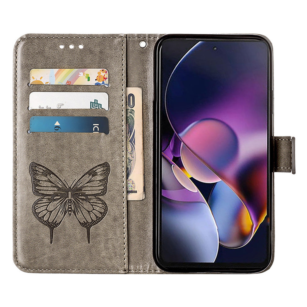 YB Imprinting Series-4 For OnePlus Nord CE4 5G Leather Case Stand Wallet Butterfly Phone Cover - Grey