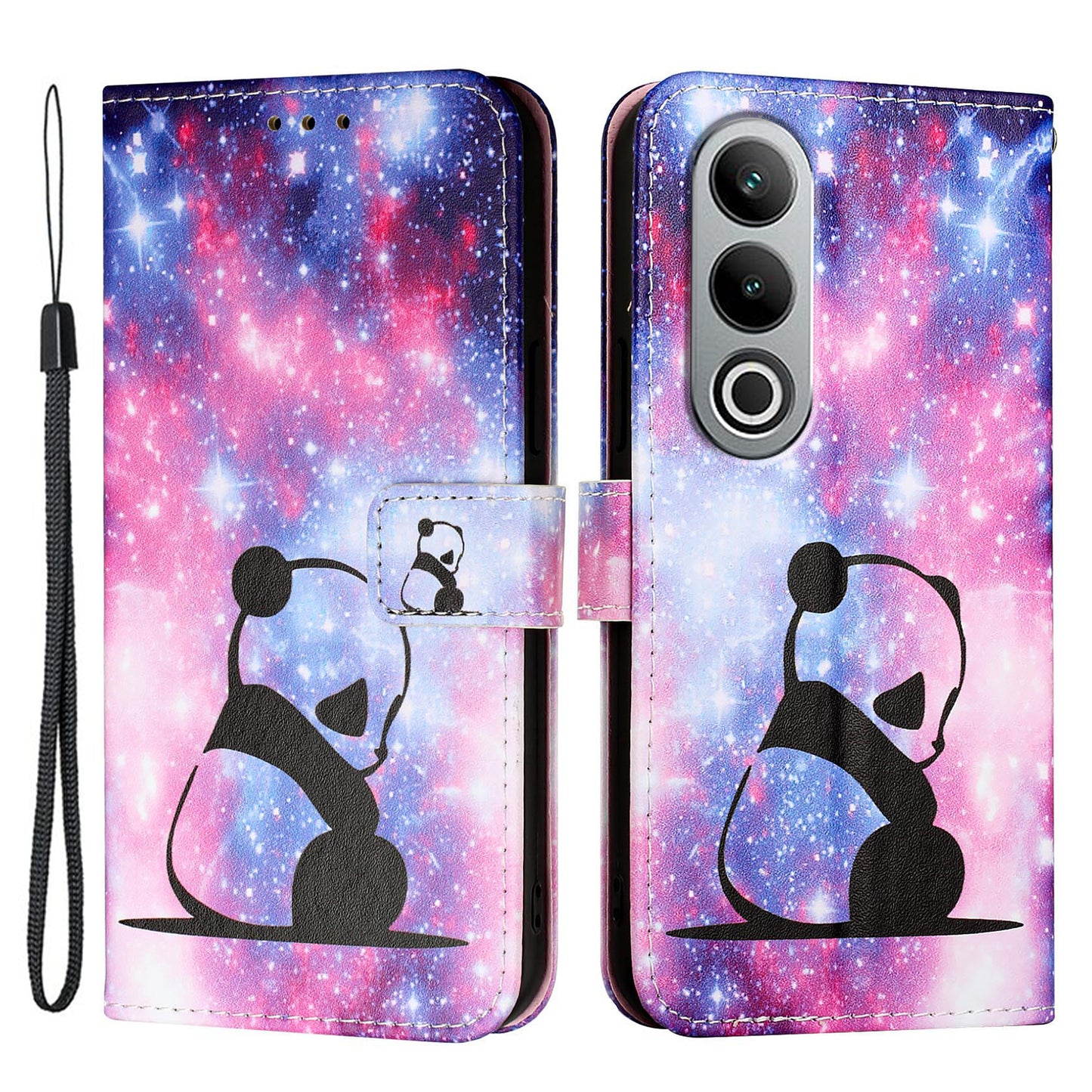 YB Pattern Printing Leather Series-4 for OnePlus Nord CE4 5G Case Anti-scratch Leather Flip Phone Cover - Baby Panda