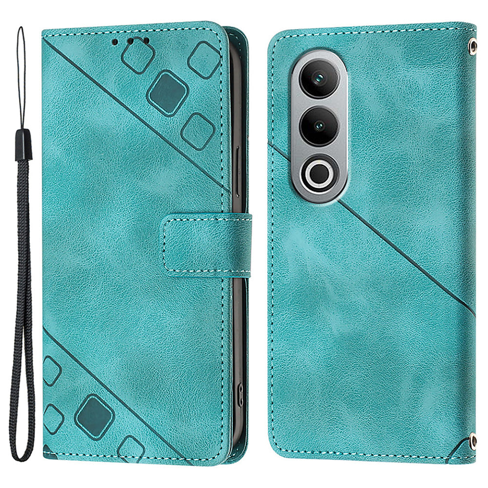 PT005 YB Imprinting Series-6 For OnePlus Nord CE4 5G Case PU Leather Skin-Touch Flip Wallet Phone Cover - Green