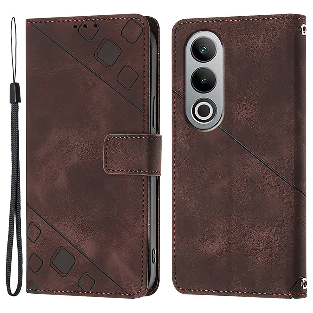 PT005 YB Imprinting Series-6 For OnePlus Nord CE4 5G Case PU Leather Skin-Touch Flip Wallet Phone Cover - Brown