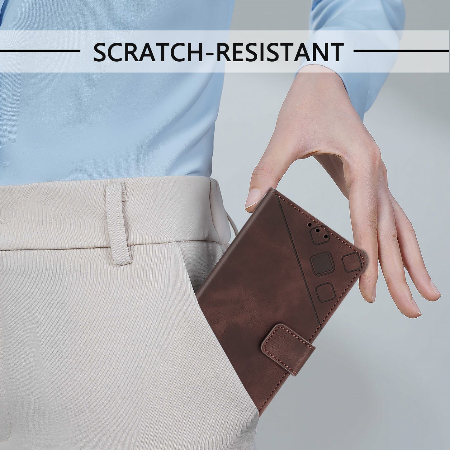 PT005 YB Imprinting Series-6 For OnePlus Nord CE4 5G Case PU Leather Skin-Touch Flip Wallet Phone Cover - Brown