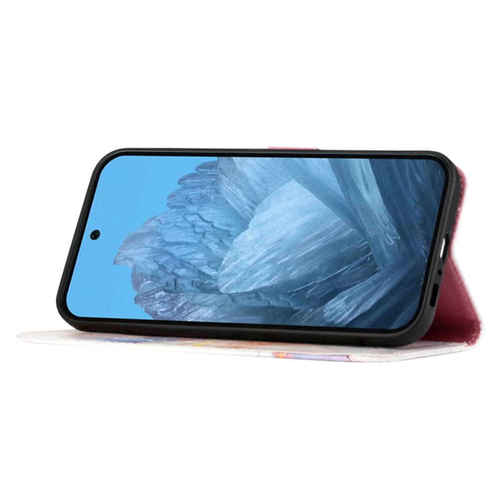 YB Pattern Printing Leather Series-6 For OnePlus Nord CE4 5G Case Stand Flip Phone Cover with Shoulder Strap - Milky Way Marble White LS004