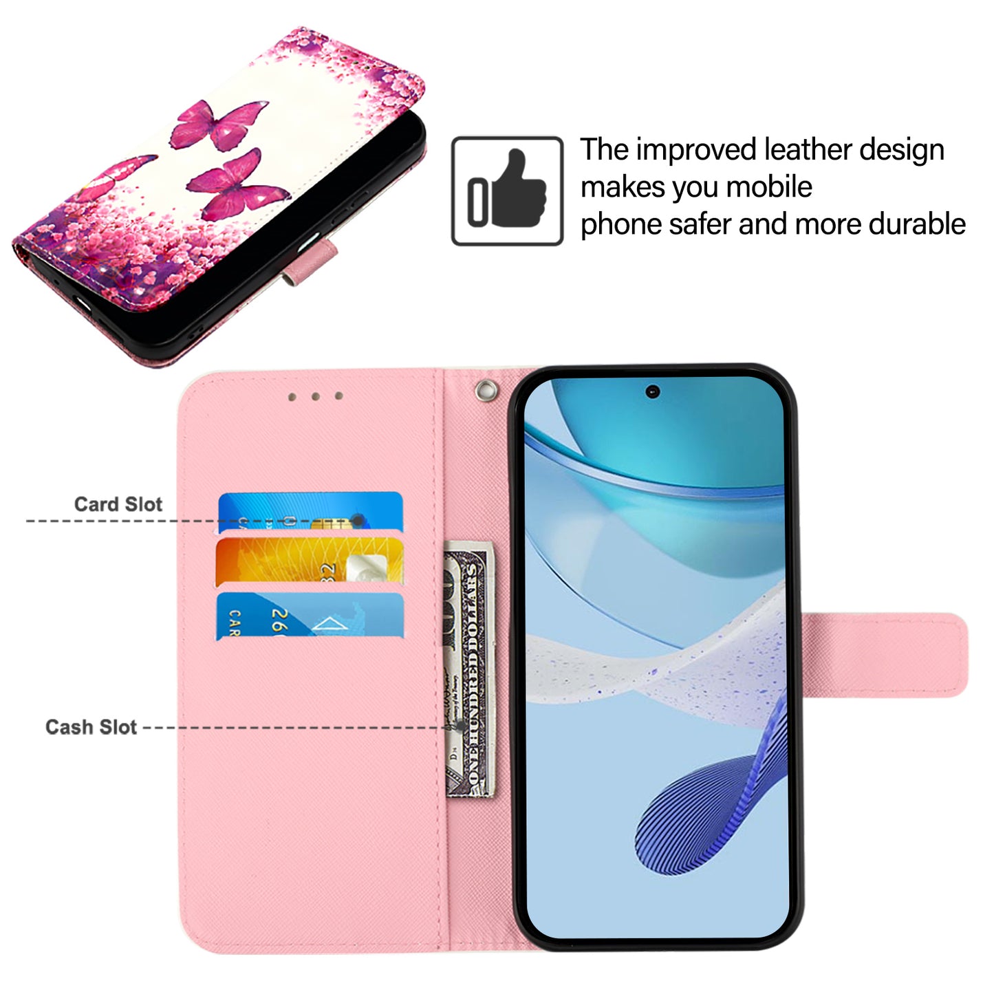 YB Pattern Printing Leather Series-2 For OnePlus Nord CE4 5G Case Protective Leather Phone Shell - Rose Butterflies