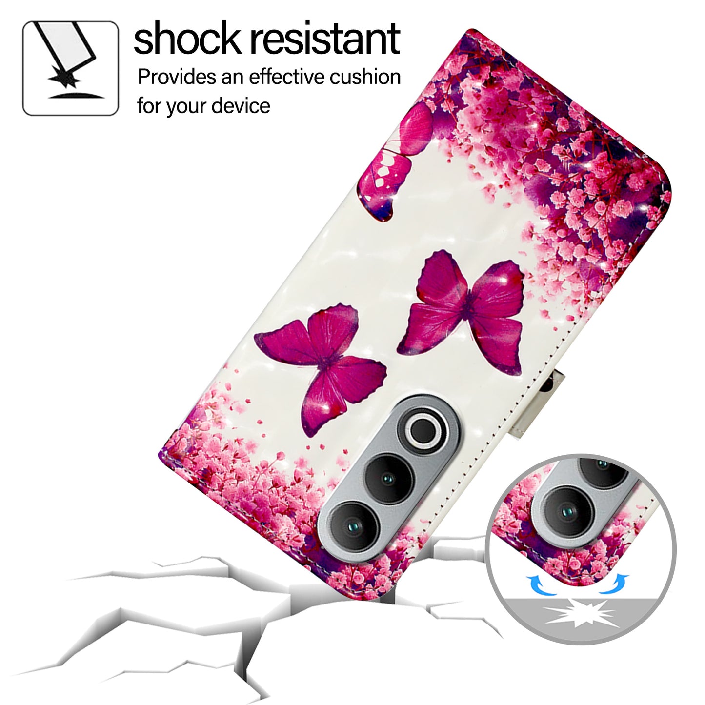 YB Pattern Printing Leather Series-2 For OnePlus Nord CE4 5G Case Protective Leather Phone Shell - Rose Butterflies