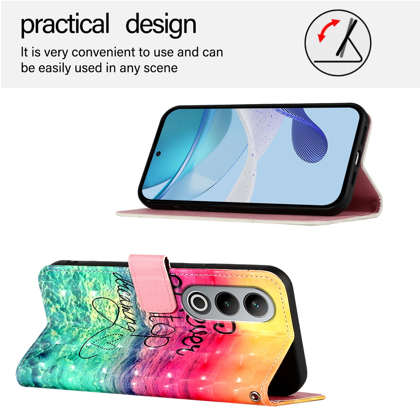 YB Pattern Printing Leather Series-2 For OnePlus Nord CE4 5G Case Protective Leather Phone Shell - Never Stop Dreaming