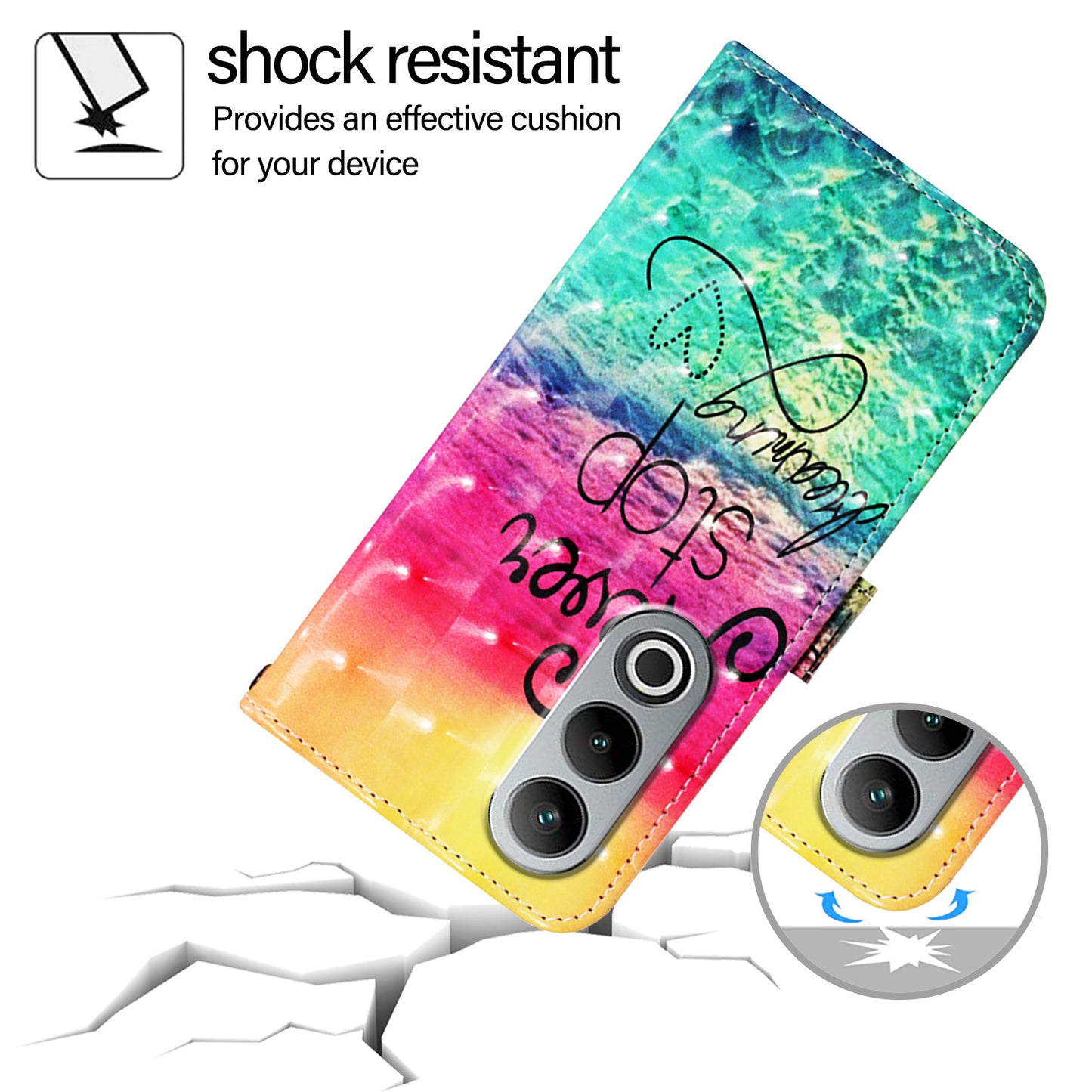 YB Pattern Printing Leather Series-2 For OnePlus Nord CE4 5G Case Protective Leather Phone Shell - Never Stop Dreaming