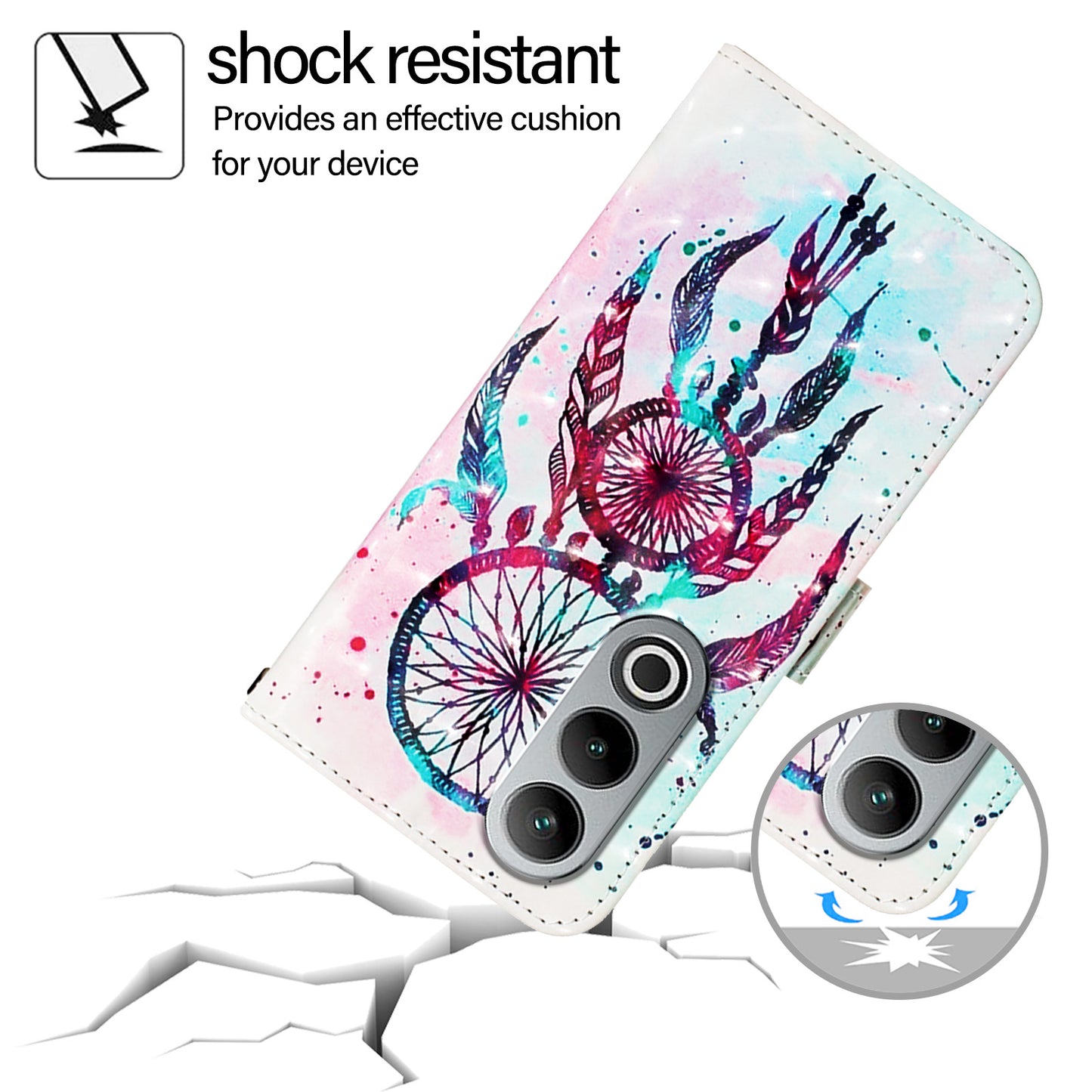 YB Pattern Printing Leather Series-2 For OnePlus Nord CE4 5G Case Protective Leather Phone Shell - Colorful Wind Chime