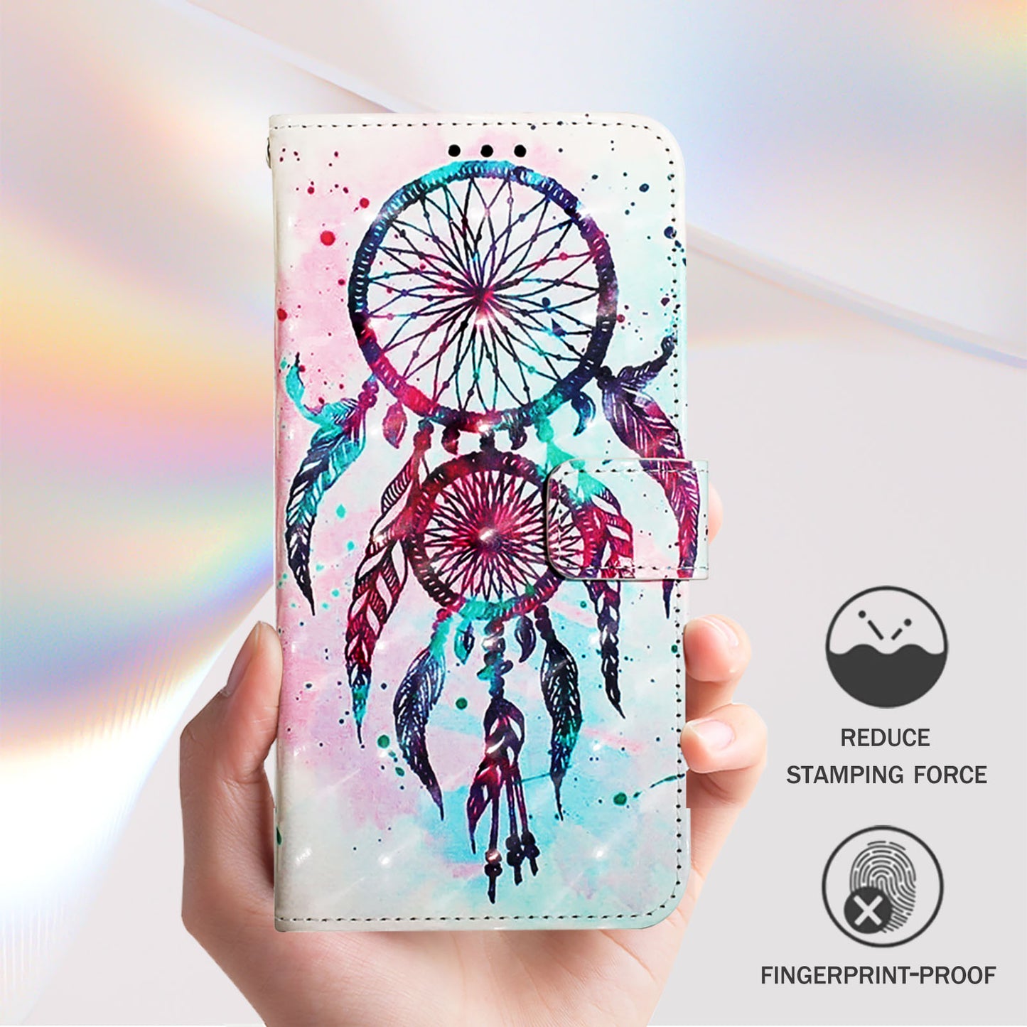 YB Pattern Printing Leather Series-2 For OnePlus Nord CE4 5G Case Protective Leather Phone Shell - Colorful Wind Chime