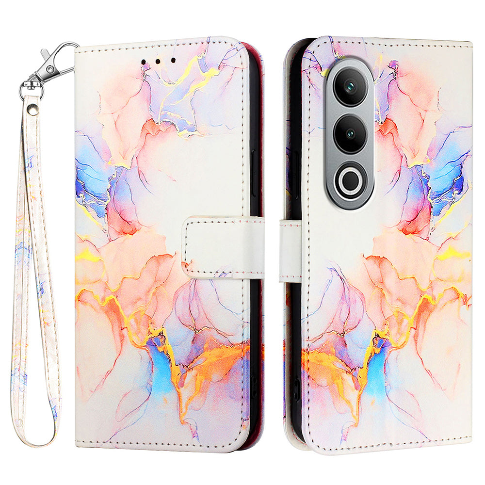 YB Pattern Printing Leather Series-5 For OnePlus Nord CE4 5G Case Wallet Stand Phone Cover - Milky Way Marble White LS004