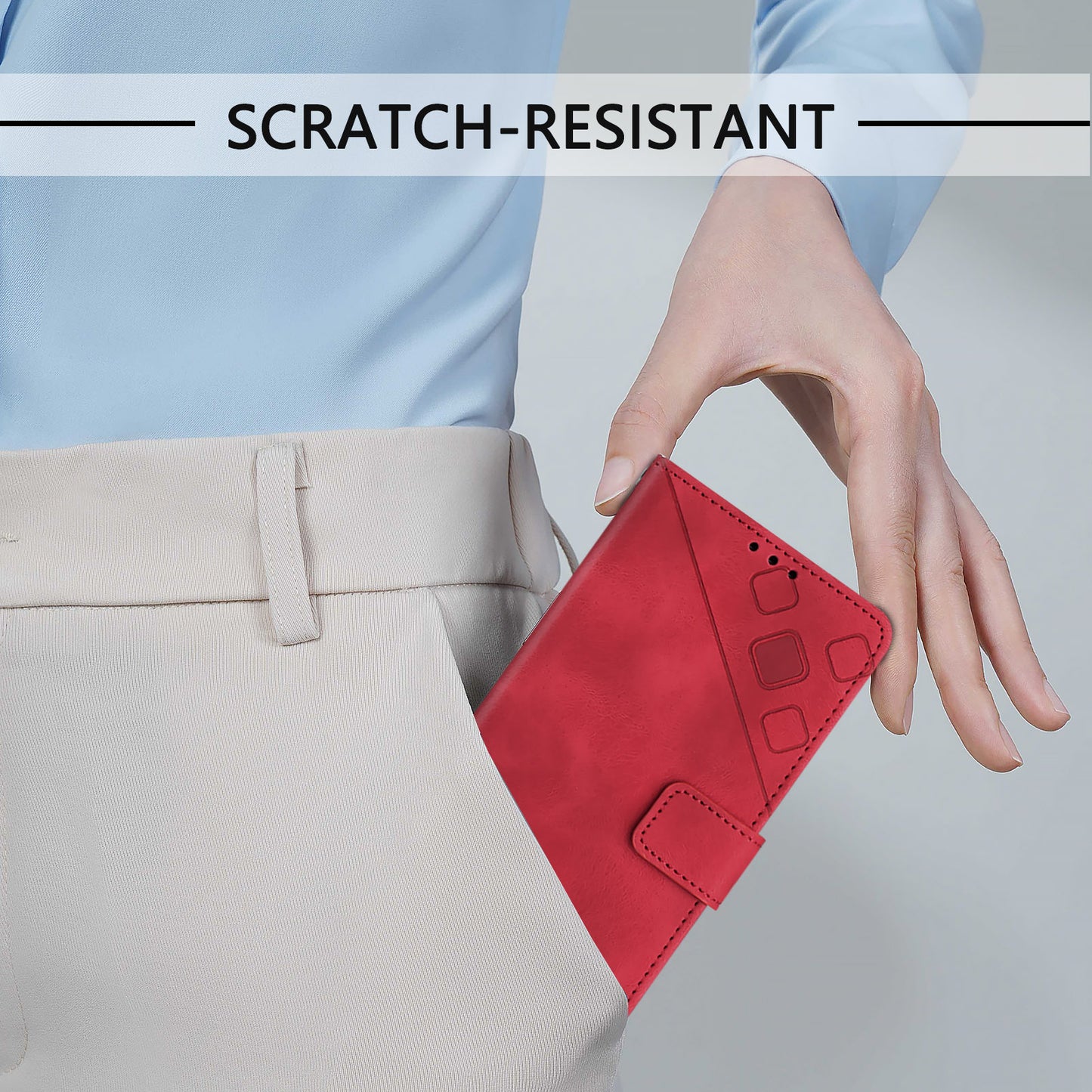 PT005 YB Imprinting Series-7 for Nothing Phone (2a) Crossbody Case PU Leather Stand Accessories Cell Phone Cover - Red