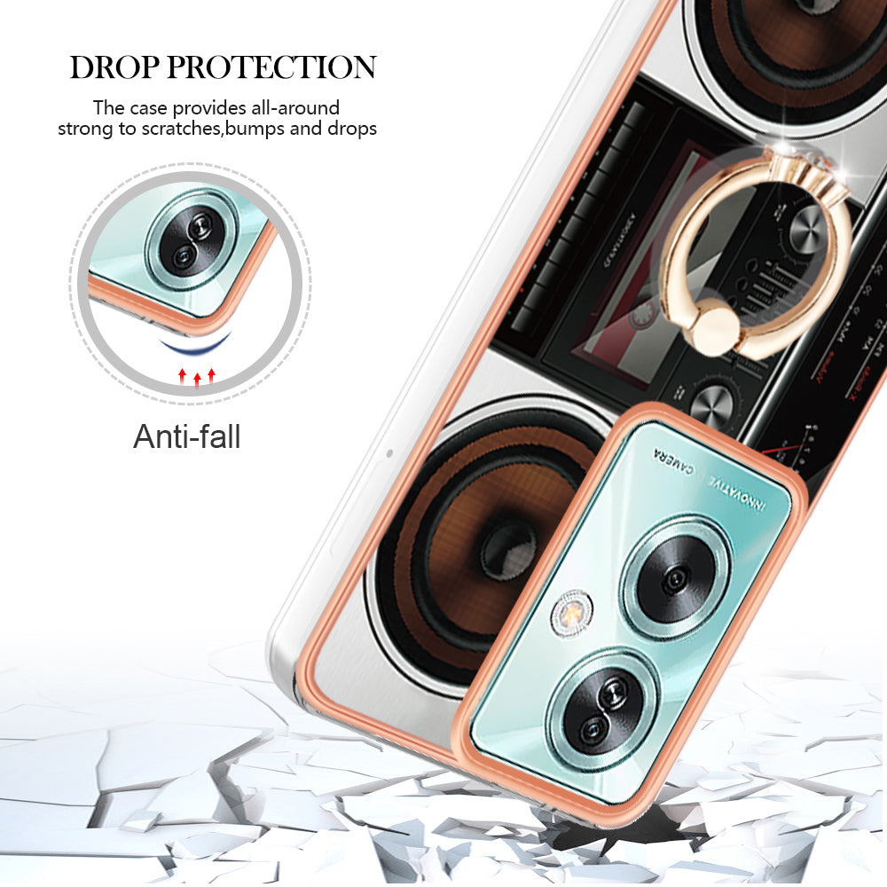 YB IMD Series-20 Style D for Oppo A79 5G / A2 5G Case Kickstand 2.0mm Electroplating TPU Cover - Radio