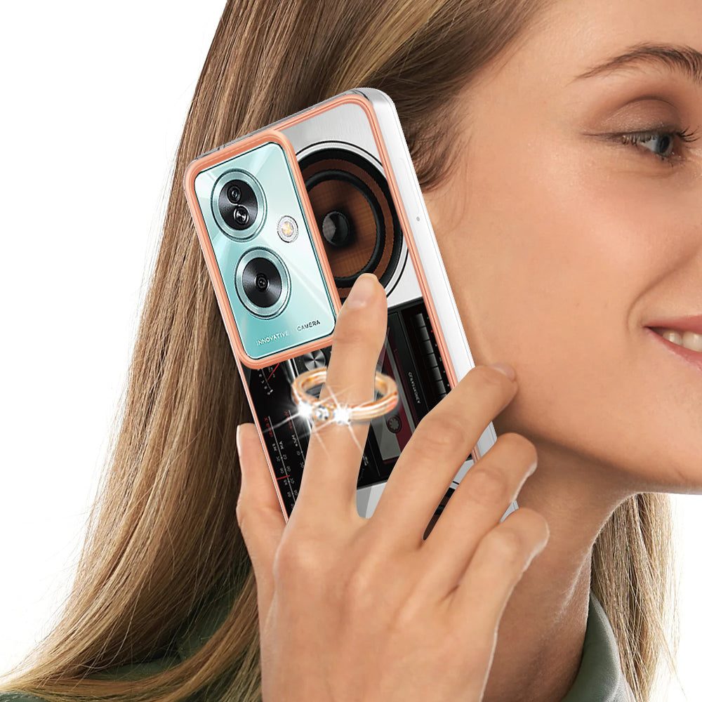 YB IMD Series-20 Style D for Oppo A79 5G / A2 5G Case Kickstand 2.0mm Electroplating TPU Cover - Radio