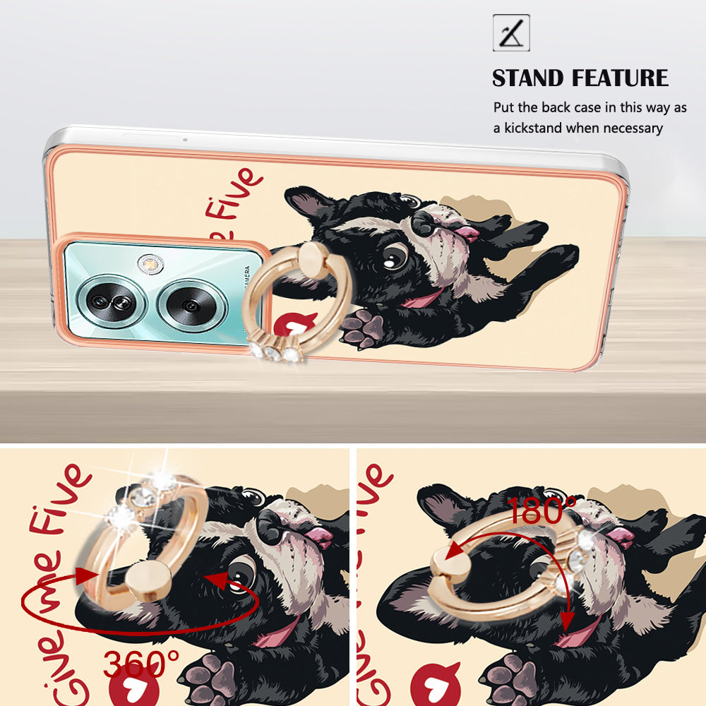 YB IMD Series-20 Style D for Oppo A79 5G / A2 5G Case Kickstand 2.0mm Electroplating TPU Cover - Dog