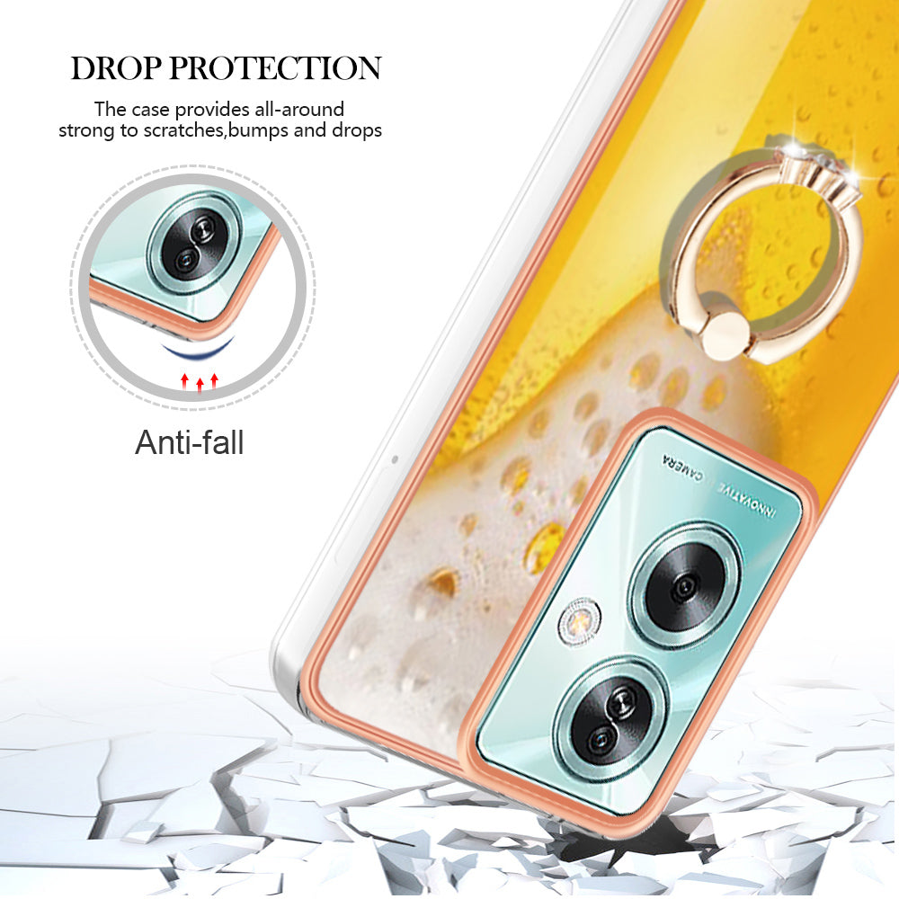 YB IMD Series-20 Style D for Oppo A79 5G / A2 5G Case Kickstand 2.0mm Electroplating TPU Cover - Beer