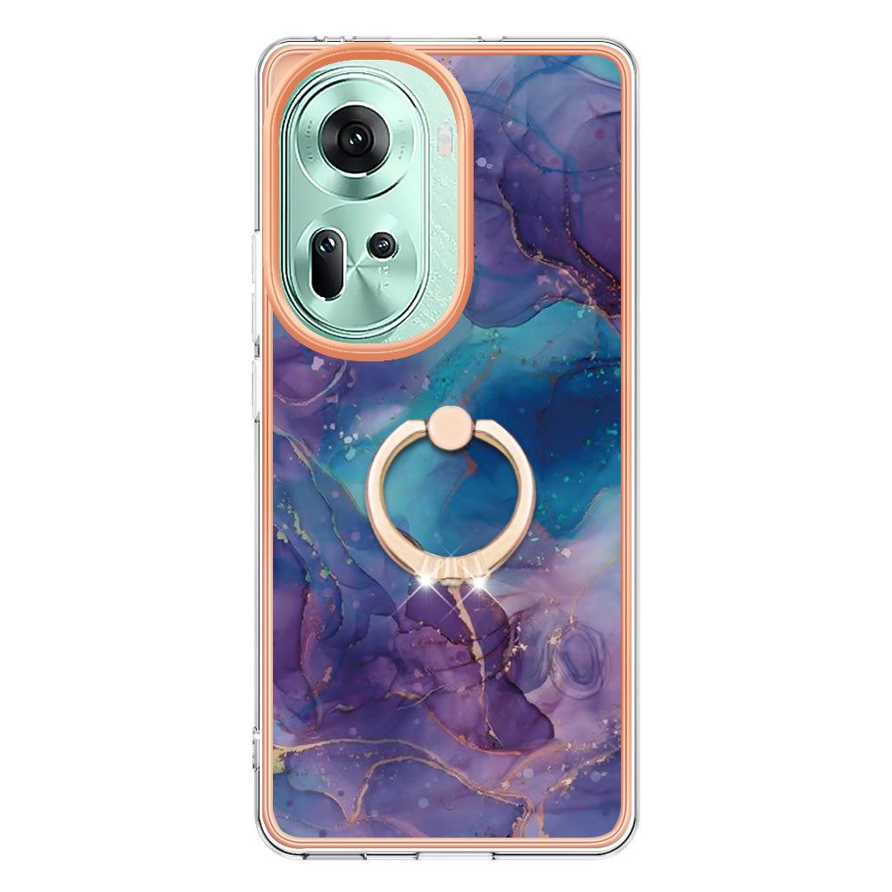 YB IMD Series-17 Style-E For Oppo Reno11 5G (Global) Kickstand Case 2.0mm TPU Phone Shell - Purple