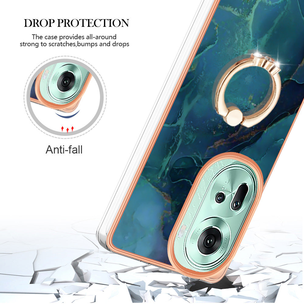 YB IMD Series-17 Style-E For Oppo Reno11 5G (Global) Kickstand Case 2.0mm TPU Phone Shell - Green