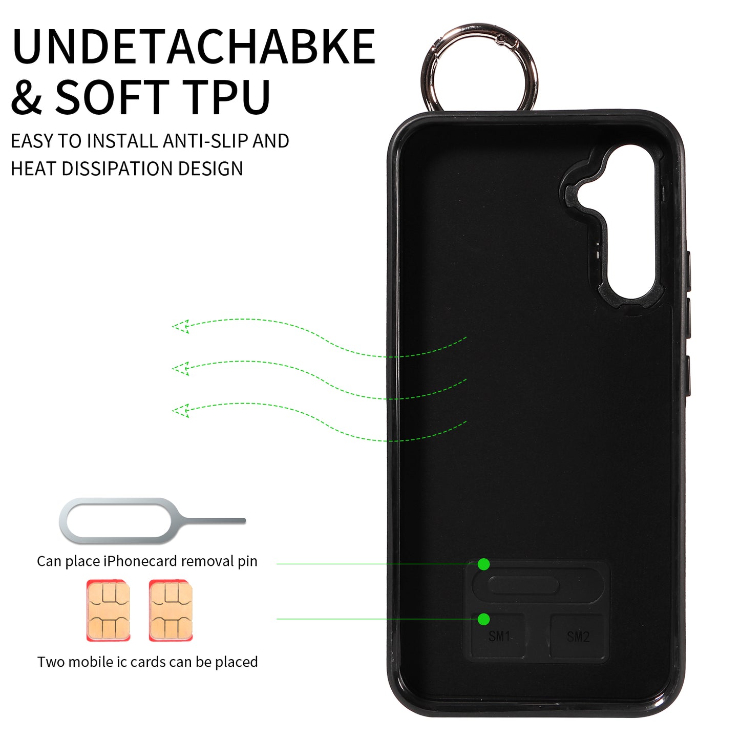 008 For Samsung Galaxy A34 5G Case Calf Texture Leather+TPU Kickstand Phone Cover - Black