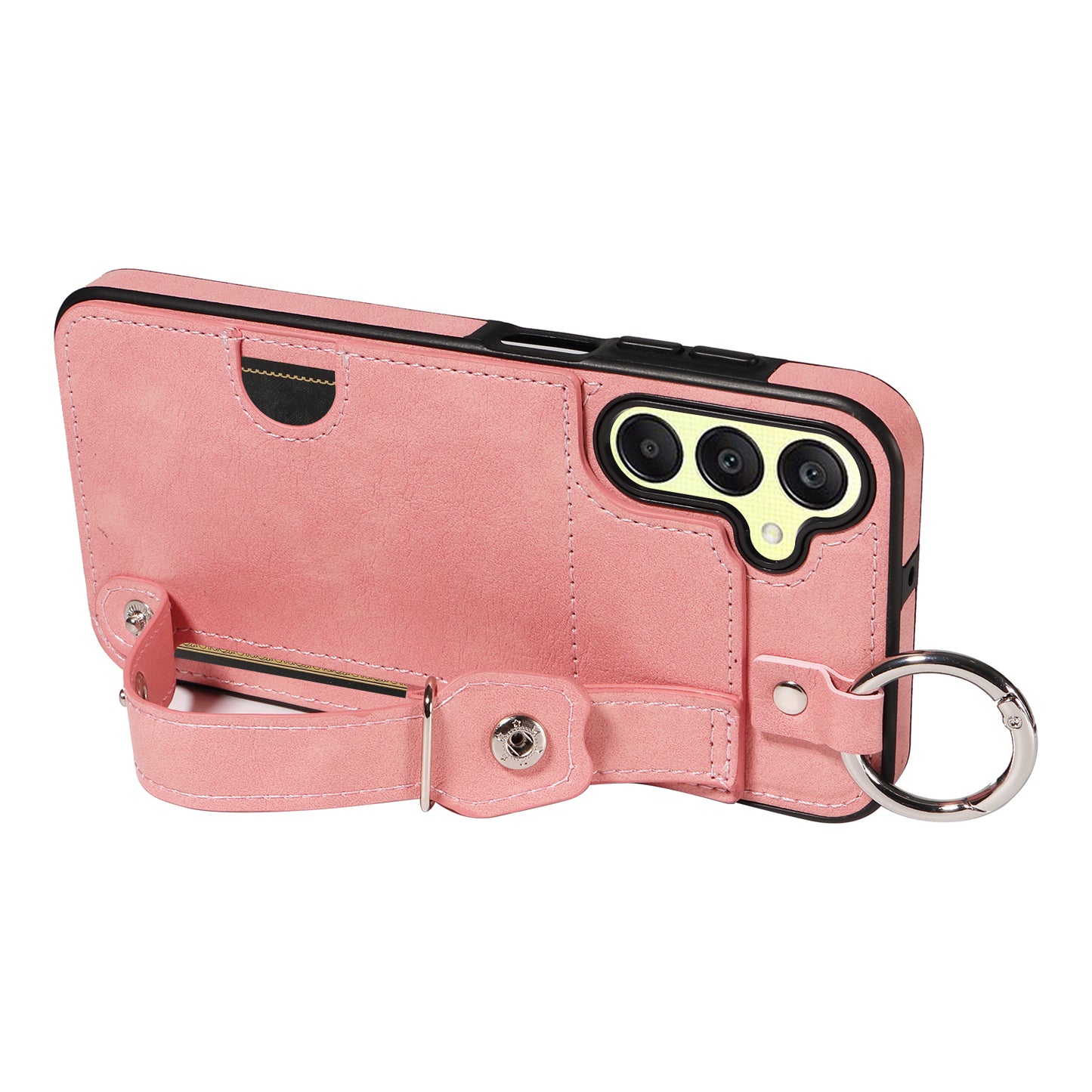 008 For Samsung Galaxy A25 5G (Global) (161.0 x 76.5 x 8.3mm) TPU Case Kickstand Phone Cover with Card Slot - Pink