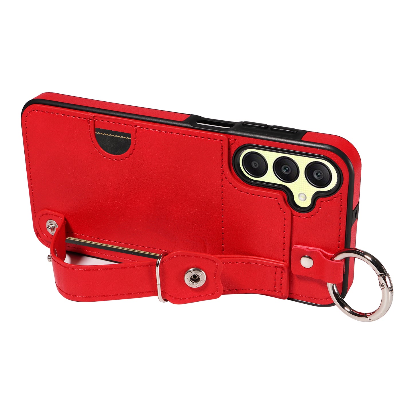 008 For Samsung Galaxy A25 5G (Global) (161.0 x 76.5 x 8.3mm) TPU Case Kickstand Phone Cover with Card Slot - Red