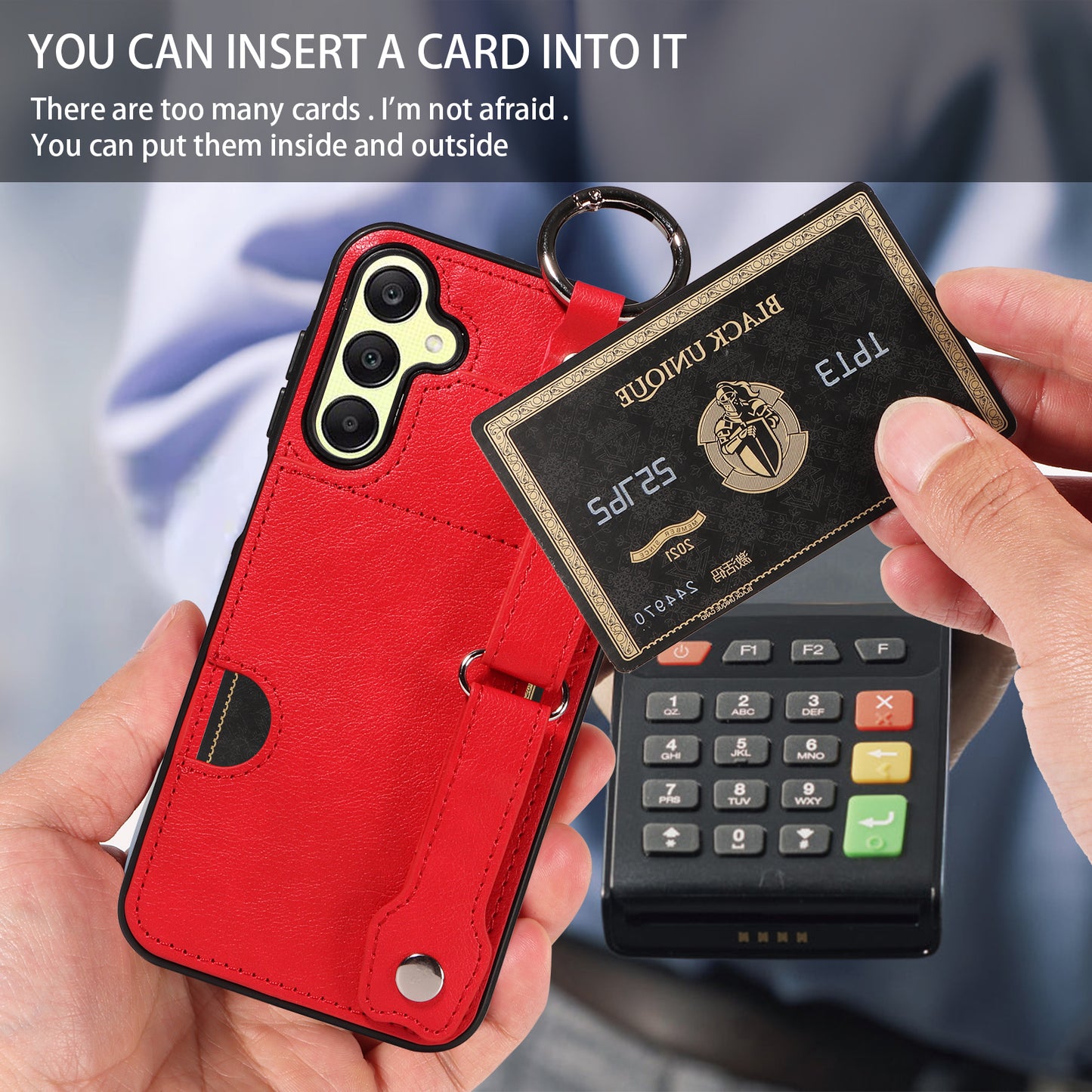 008 For Samsung Galaxy A25 5G (Global) (161.0 x 76.5 x 8.3mm) TPU Case Kickstand Phone Cover with Card Slot - Red