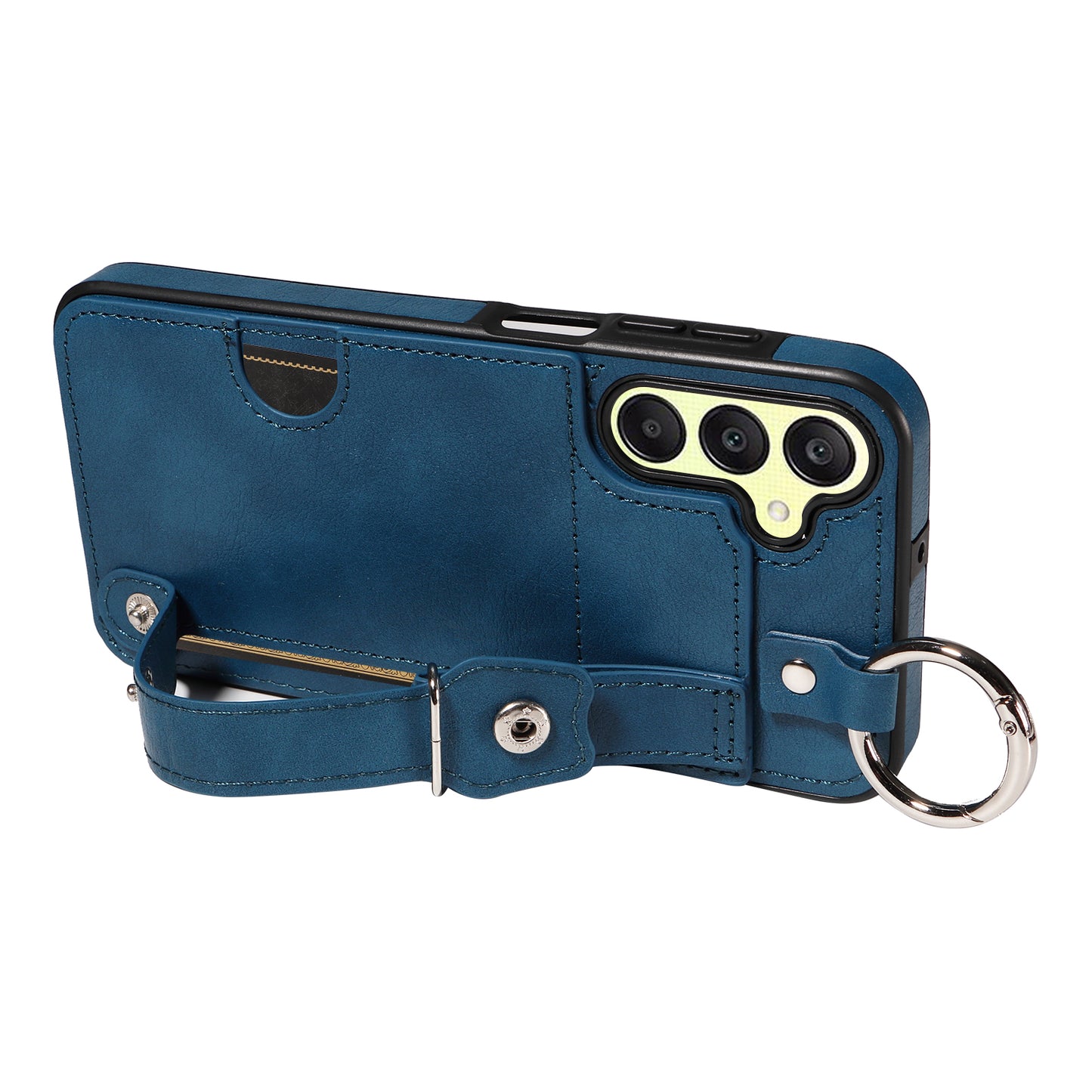 008 For Samsung Galaxy A25 5G (Global) (161.0 x 76.5 x 8.3mm) TPU Case Kickstand Phone Cover with Card Slot - Blue