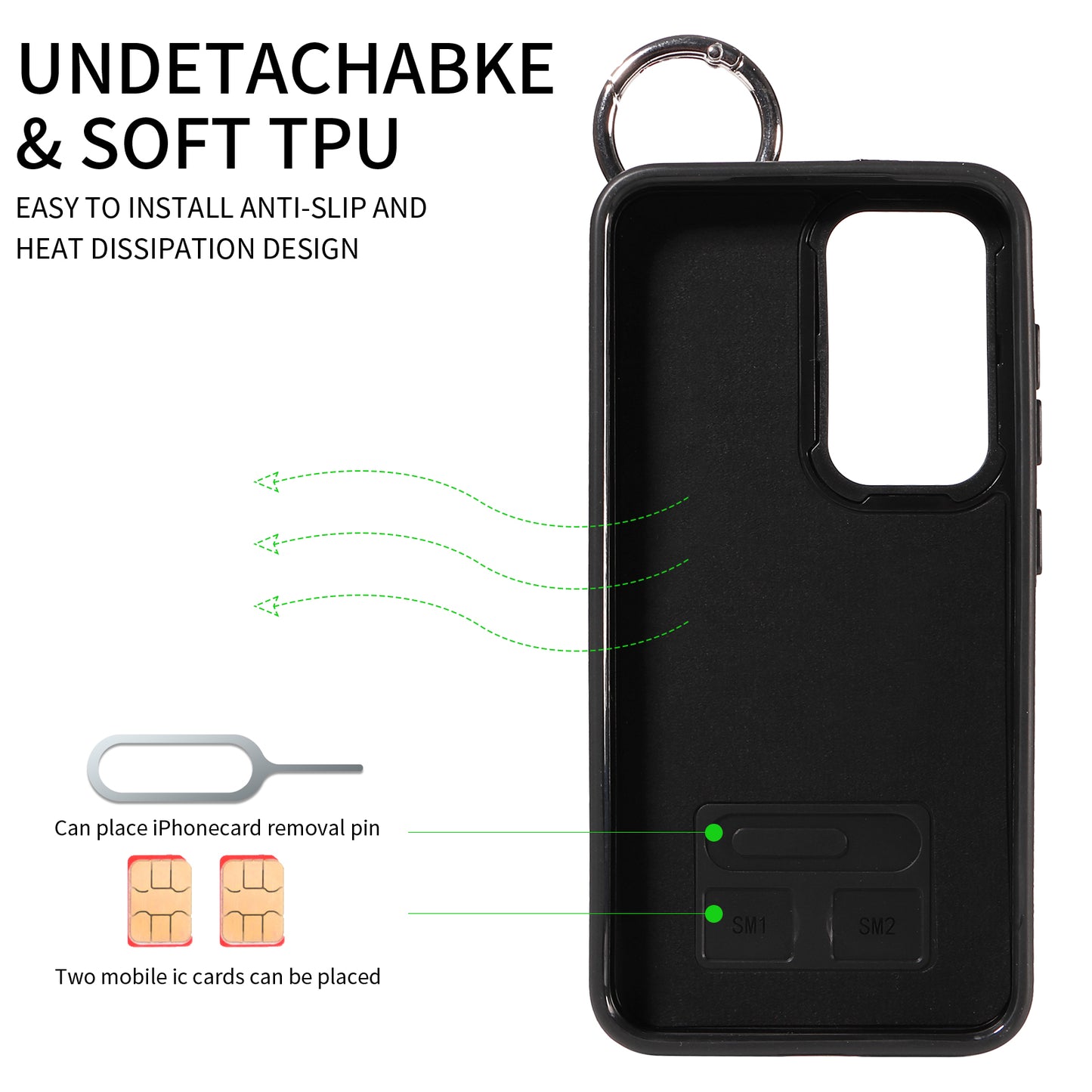 008 For Samsung Galaxy S23 Case Leather+TPU Protective Phone Cover with Ring Buckle - Brown