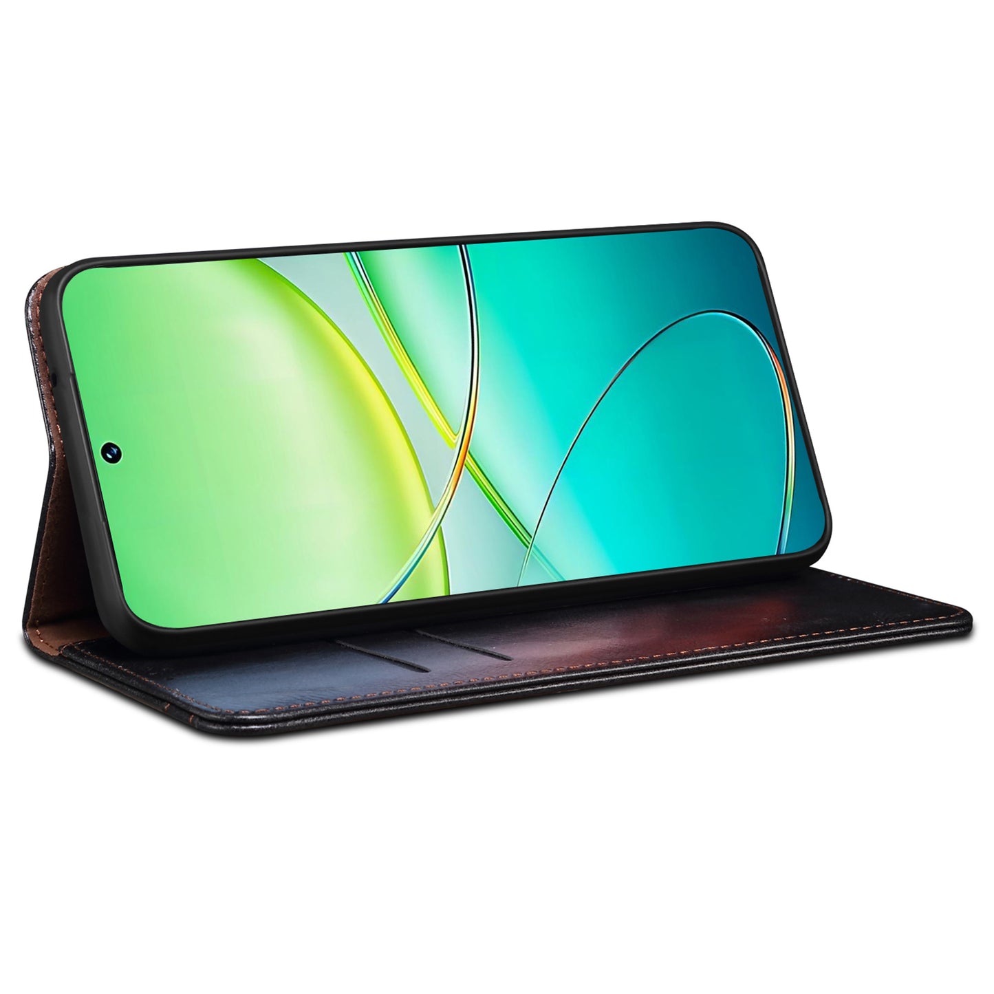 For vivo Y100 5G (Indonesia) / Y200e 5G / V30 Lite 5G (India) / V40 SE 5G / T3 5G Wallet Case Leather Flip Phone Cover - Black