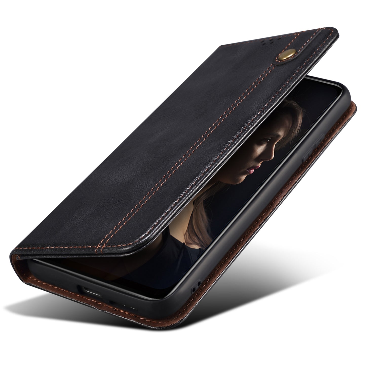 For vivo Y100 5G (Indonesia) / Y200e 5G / V30 Lite 5G (India) / V40 SE 5G / T3 5G Wallet Case Leather Flip Phone Cover - Black