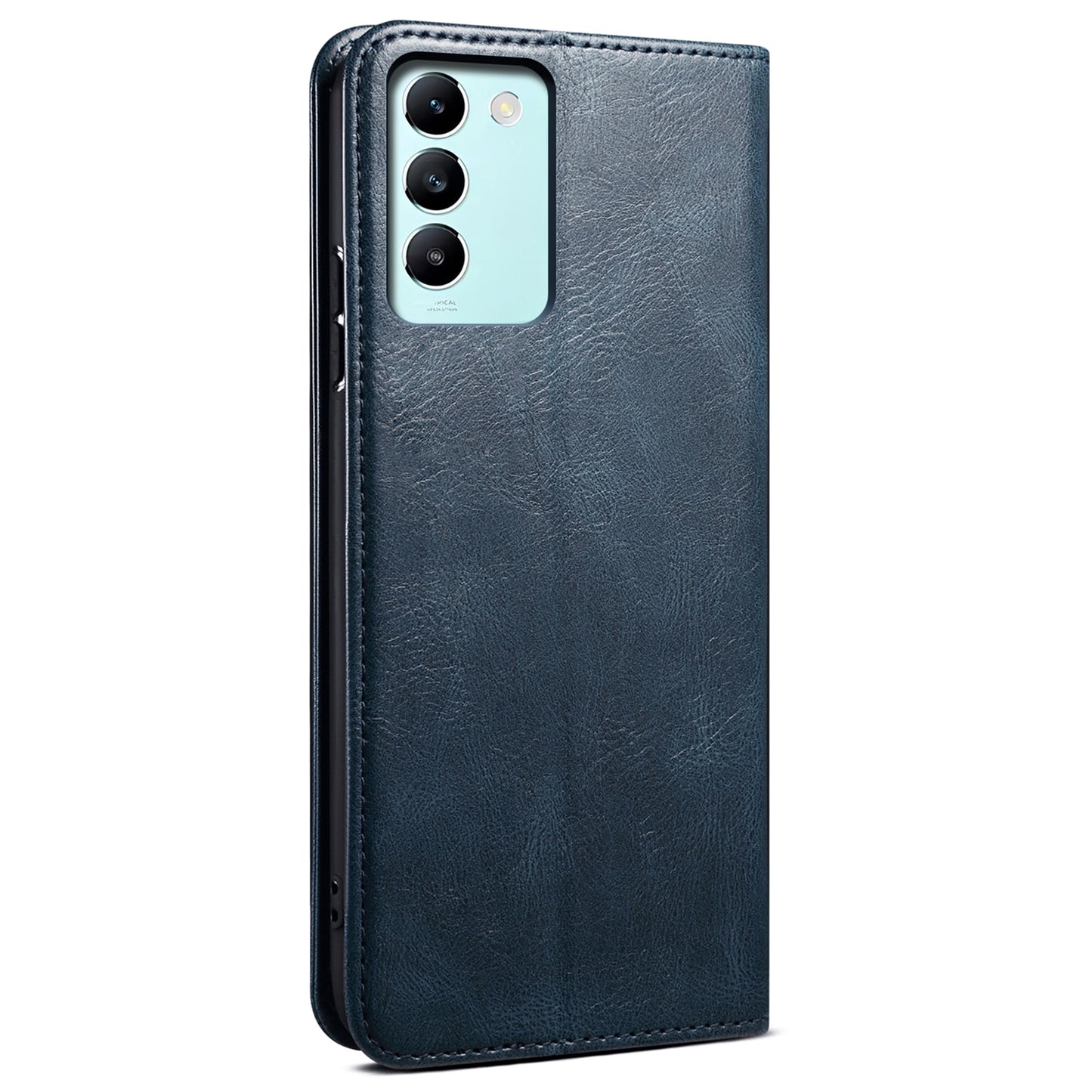 For vivo Y100 5G (Indonesia) / Y200e 5G / V30 Lite 5G (India) / V40 SE 5G / T3 5G Wallet Case Leather Flip Phone Cover - Blue
