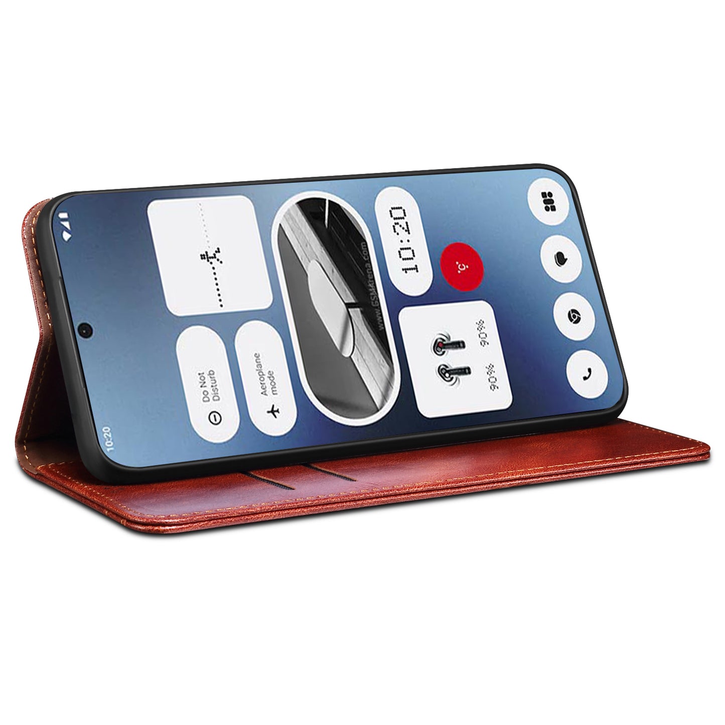 For Nothing Phone (2a) Case PU Leather Crazy Horse Texture Flip Wallet Phone Cover - Brown