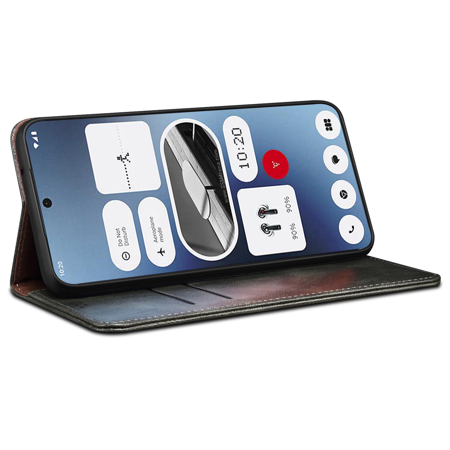 For Nothing Phone (2a) Case PU Leather Crazy Horse Texture Flip Wallet Phone Cover - Green