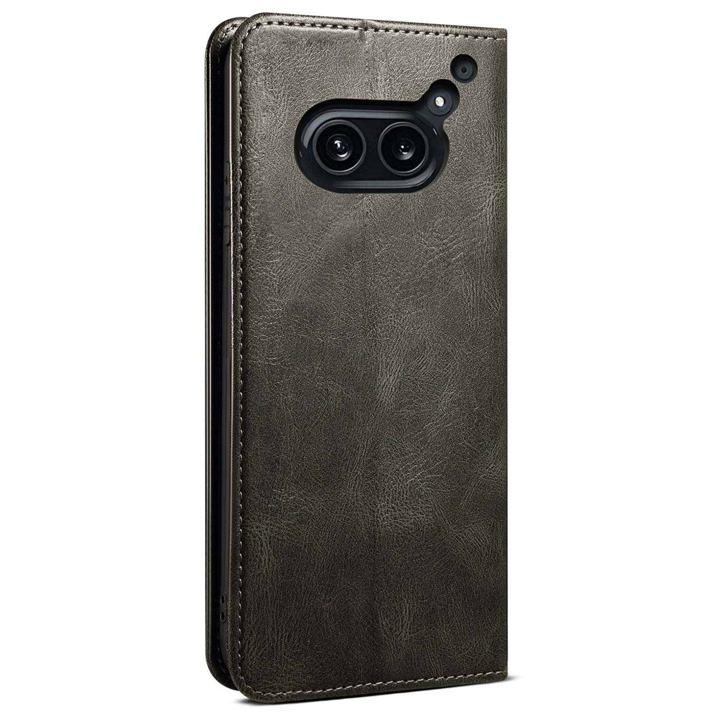 For Nothing Phone (2a) Case PU Leather Crazy Horse Texture Flip Wallet Phone Cover - Green