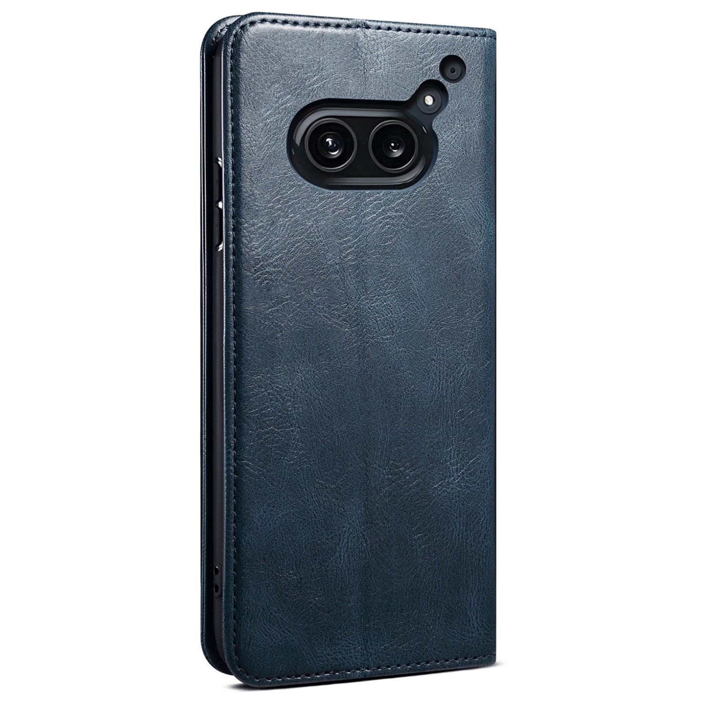 For Nothing Phone (2a) Case PU Leather Crazy Horse Texture Flip Wallet Phone Cover - Blue