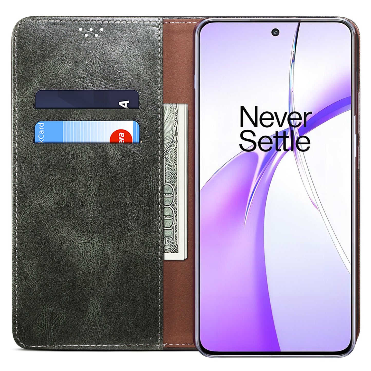 For OnePlus Nord CE4 5G / Ace 3V 5G Phone Case Leather Flip Wholesale Wallet Cover - Green