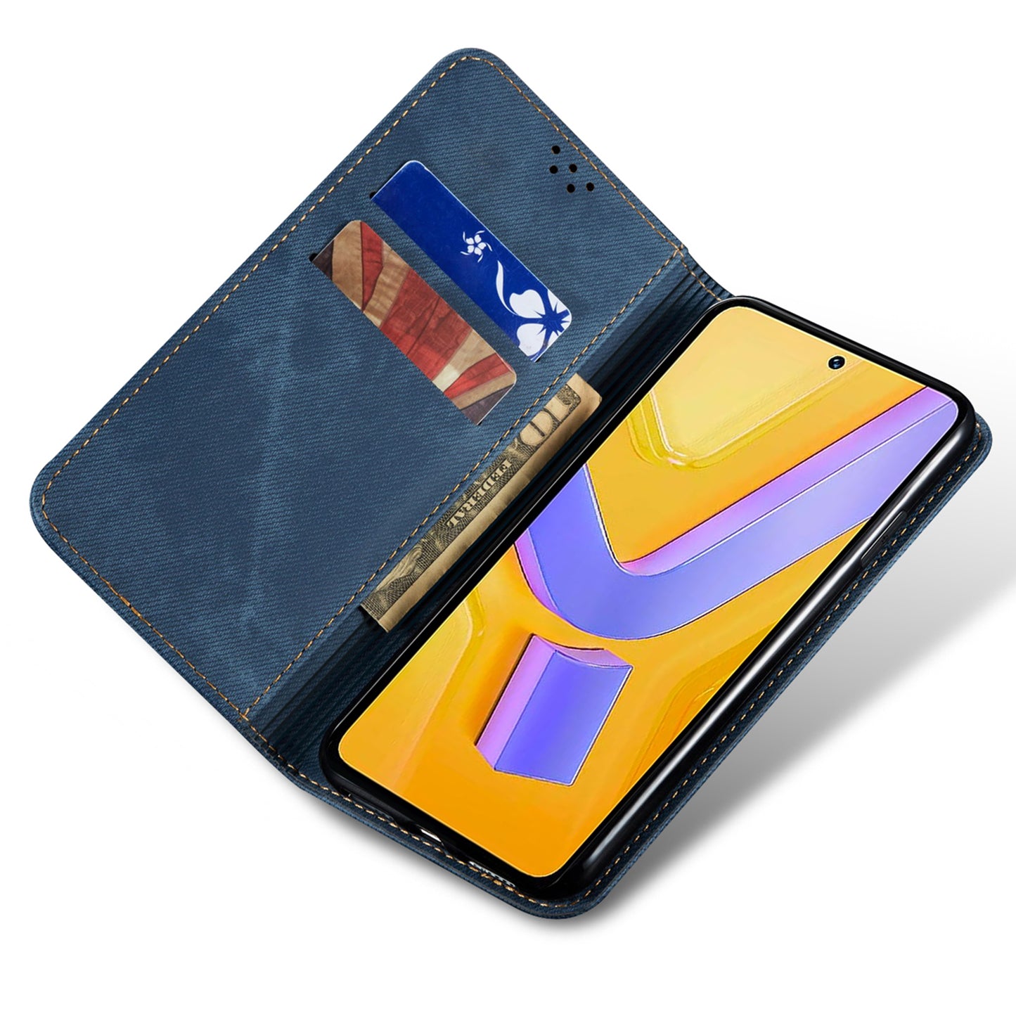 For vivo Y100 5G (Indonesia) / Y200e 5G / V30 Lite 5G (India) / V40 SE 5G / T3 5G Case Wallet Leather Phone Cover - Blue