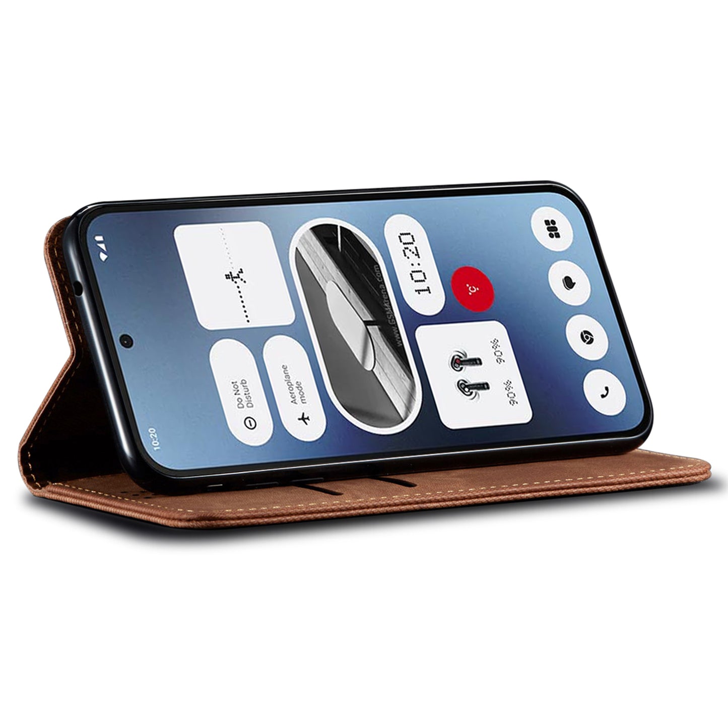 For Nothing Phone (2a) Case Shockproof Leather Stand Phone Cover Mobile Spares Wholesale - Coffee