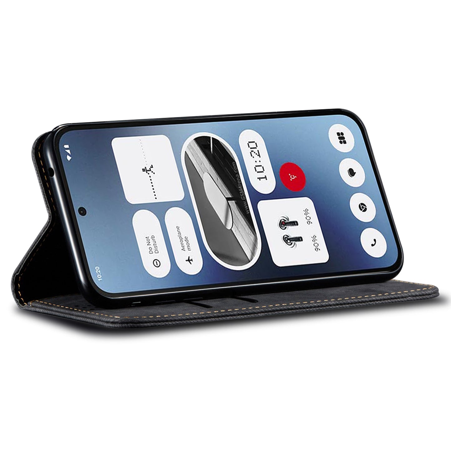 For Nothing Phone (2a) Case Shockproof Leather Stand Phone Cover Mobile Spares Wholesale - Black